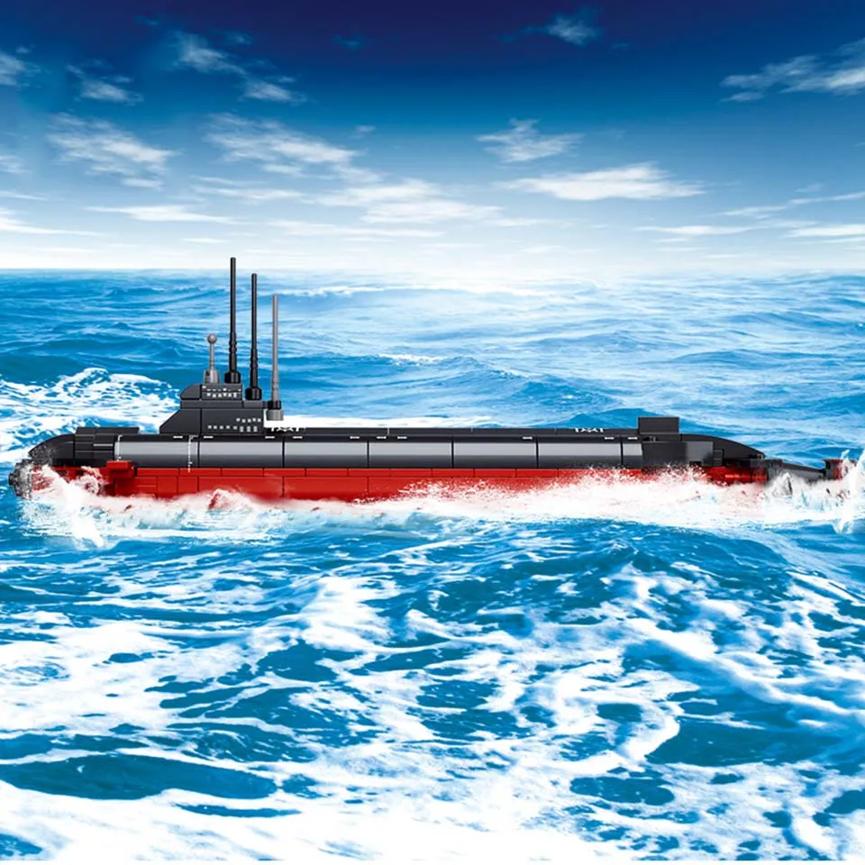 

3D Assemble Nuclear-powered Submarine Building Blocks Toys Children Educational Aircraft Carrierd Model Compatible Legod Gifts