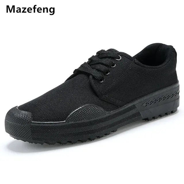 mazefeng new solid male shoes black men canvas shoes china shoes form china