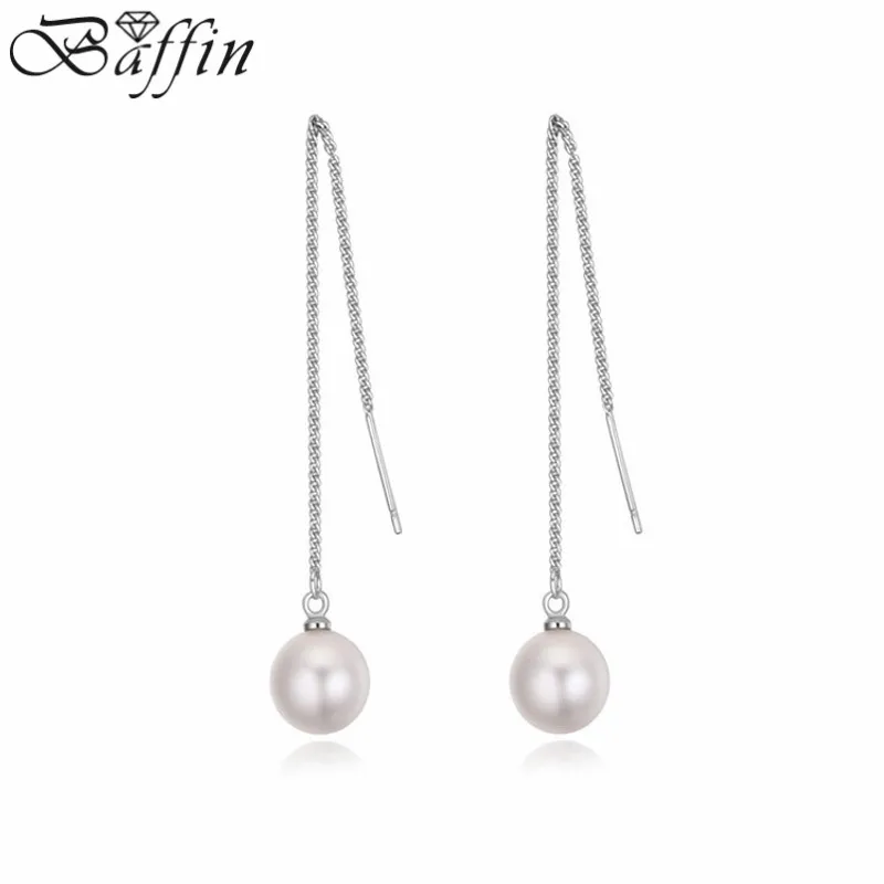 

BAFFIN New Design Long Drop Earrings Ball Shape Simulated Pearl Women Joyas Made with Austria Elements