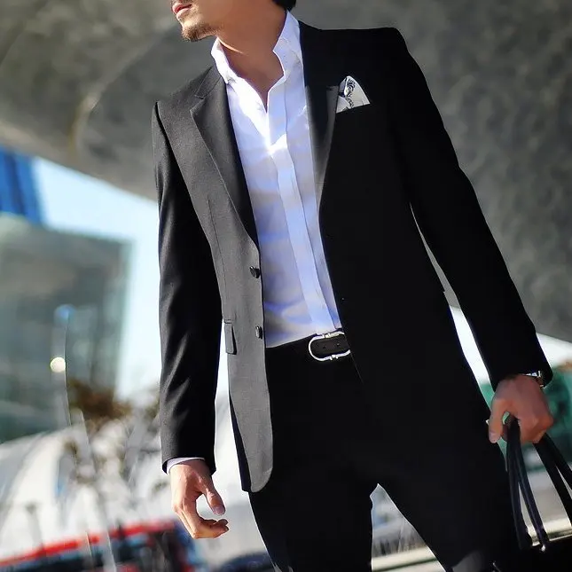 2012 Hot Selling!!! New Fashion Design Slim Men's Suits, Color Black ...