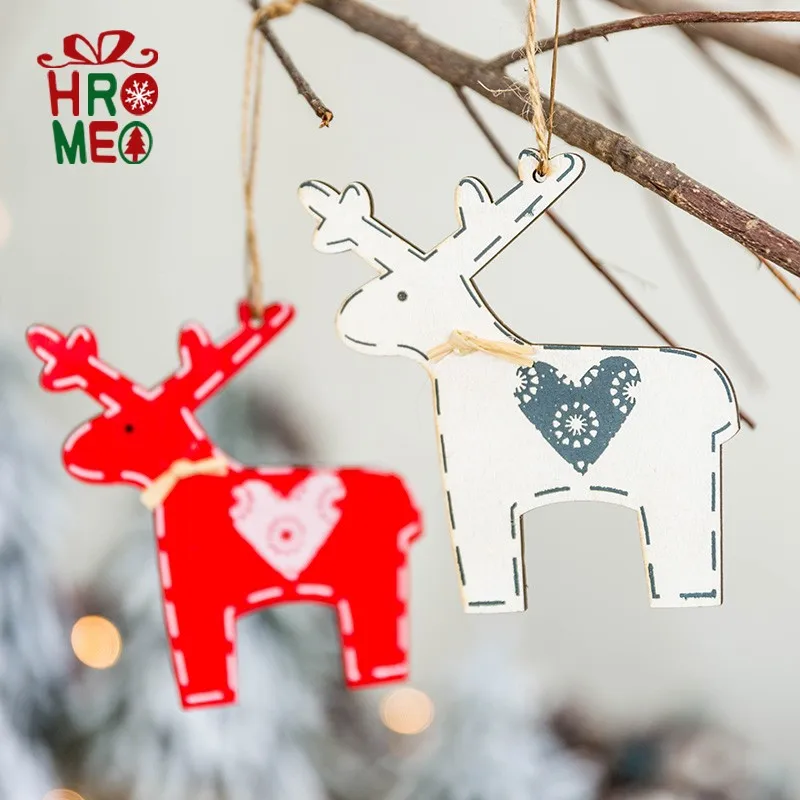 

Nordic wooden Christmas deer pendant cute Japanese and Korean Christmas tree decorations pendant Christmas ornaments
