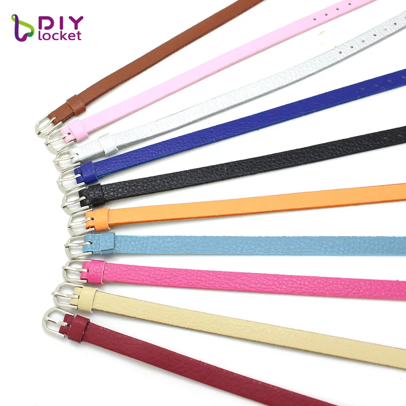 

20pcs 8mm leather bracelet litchi grain PU leather wristband bracelet fashion accessory fit slide letters charms LSBR032*20