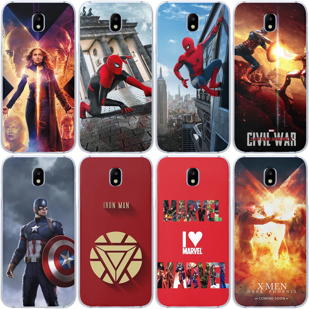 

Fashion Phone Case For Samsung Galaxy J3 J4 J5 J6 J7 J8 Plus 2016 2017 2018 Miracle Hero Iron Man Spiderman Soft Silicone Cover