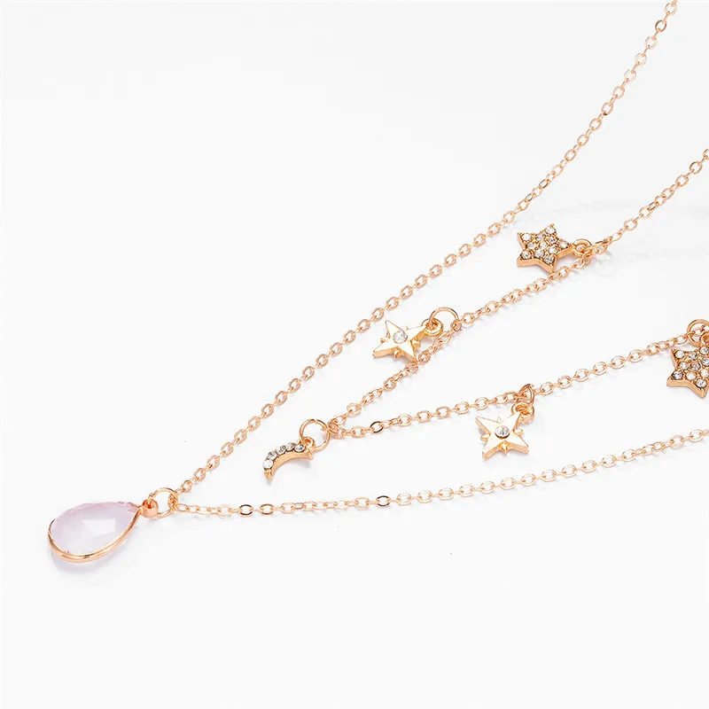 ROMAD двойной Слои ожерелья для женщин Vintage Opal ожерелье вокруг шеи отличное звезда