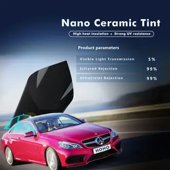 

0.5x3m 5% VLT Solar tint Nano Ceramic window film 4mil Anti UV, Heat Resist exploration proof Car Home Sticker