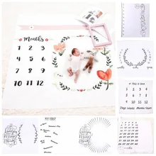 Новорожденный фон для фотосъемки реквизит детский тканевый фон фоны одеяла для младенцев обертывание букв цветок цифры печать ткань