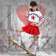 Jazz Dance Children Performance Costume Casual Hip Hop Stage Wear Letter Print Dance Costumes Jazzy Stripe Dance Wear Kids Cloth Jazz Dance Children Performance Costume Casual Hip Hop Stage Wear Letter Print Dance Costumes Jazzy Stripe Dance Wear Kids Cloth