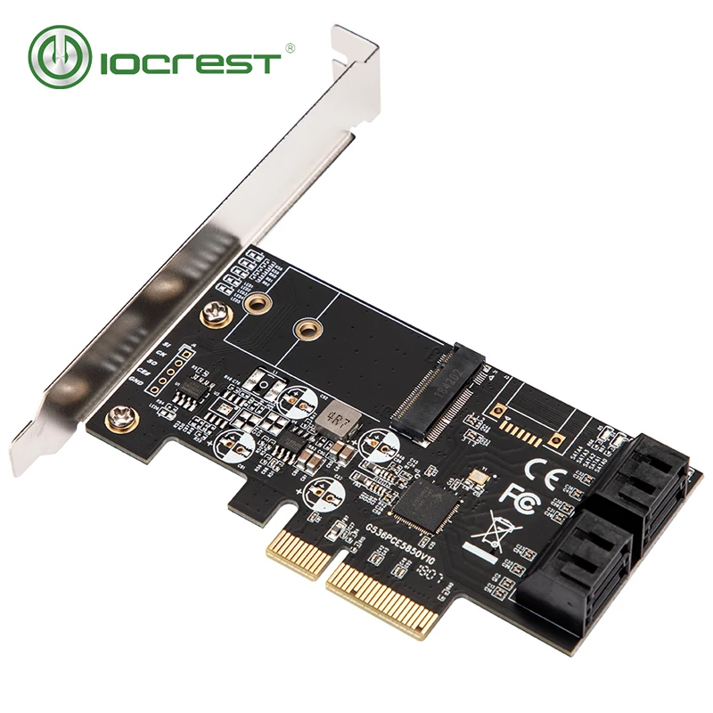  IOCREST Interne 4 Port Nicht-Raid SATA III 6 GB/S mit M.2 B-Schlüssel 22x42 Pci-E x4 Controller Kar