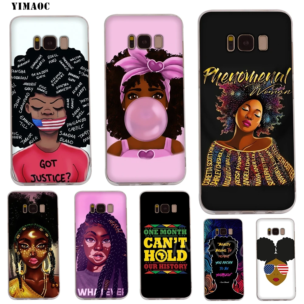 

YIMAOC Melanin Poppin Aba 2bunz Soft Case for Galaxy j3 j5 j6 j7 A5 2016 2017 A6 A9 2018 Note 8 9 S7 edge S8 S9 S10 Plus S10e