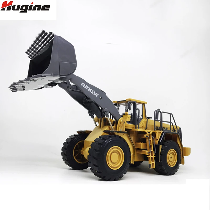 RC Truck Loader Remote Control Bulldozer 6CH 4WD Wheel Loader Metal Construction Engineer Vehicles For Kids Hobby Toys Gifts