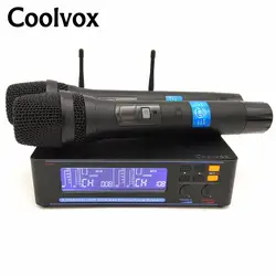 Coolvox UHF KTV игрушечный микрофон для караоке система с беспроводным микрофоном микрофонная система с 2 ручными микрофонный передатчик