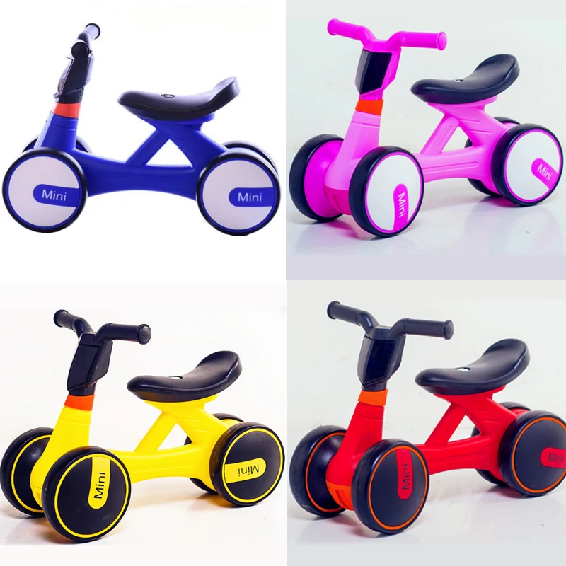 Четырехколесный детский беговел, легкий, портативный, для детей от 6 месяцев до 3 лет, детский беговел, велотренажер, без педалей