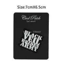 Черная вуаль невесты армейская музыкальная лента Железный на аксессуары для шитья для одежды панк значок