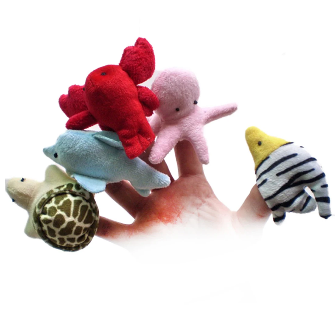 10 шт пальчиковые куклы Мягкие плюшевые морские животные пальчиковые куклы набор для детей Сказочный помощник ручная марионетка куклы-цвет случайный