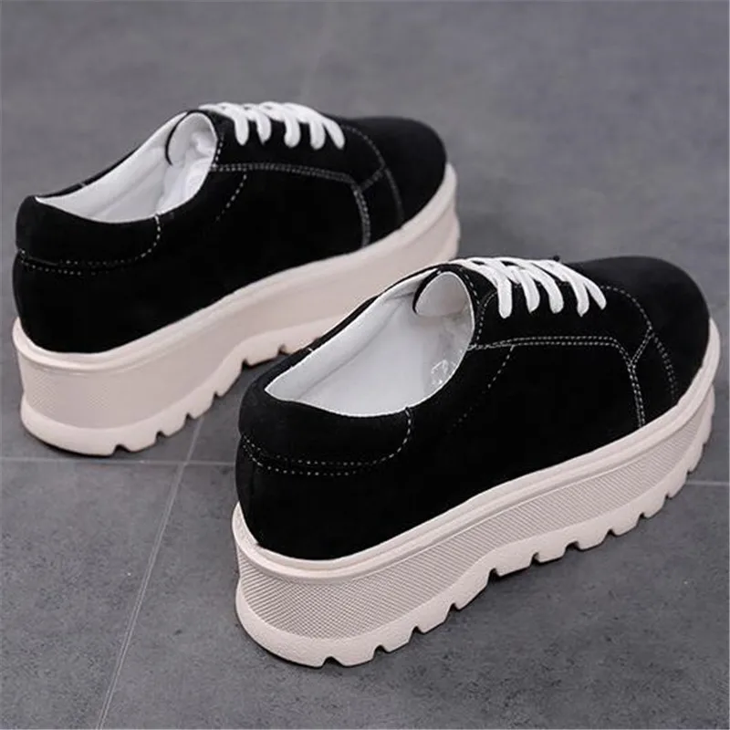 Женские замшевые криперы FeiYiTu черные красные коричневые повседневные туфли на
