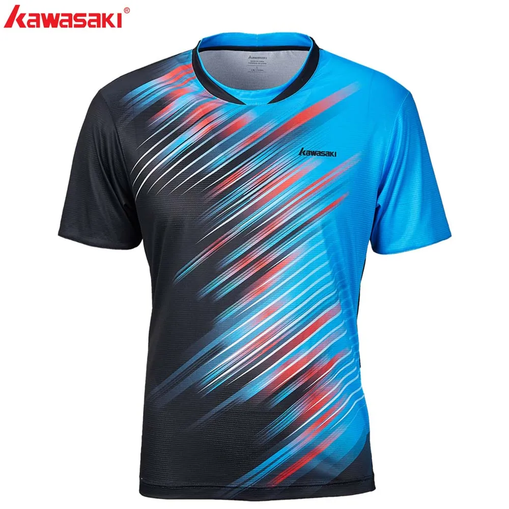 

Kawasaki Brand Men Badminton Soccer T Shirts 100% Polyester Quick Dry Sportswear for Fitness Tennis Training Clothes ST-S1128