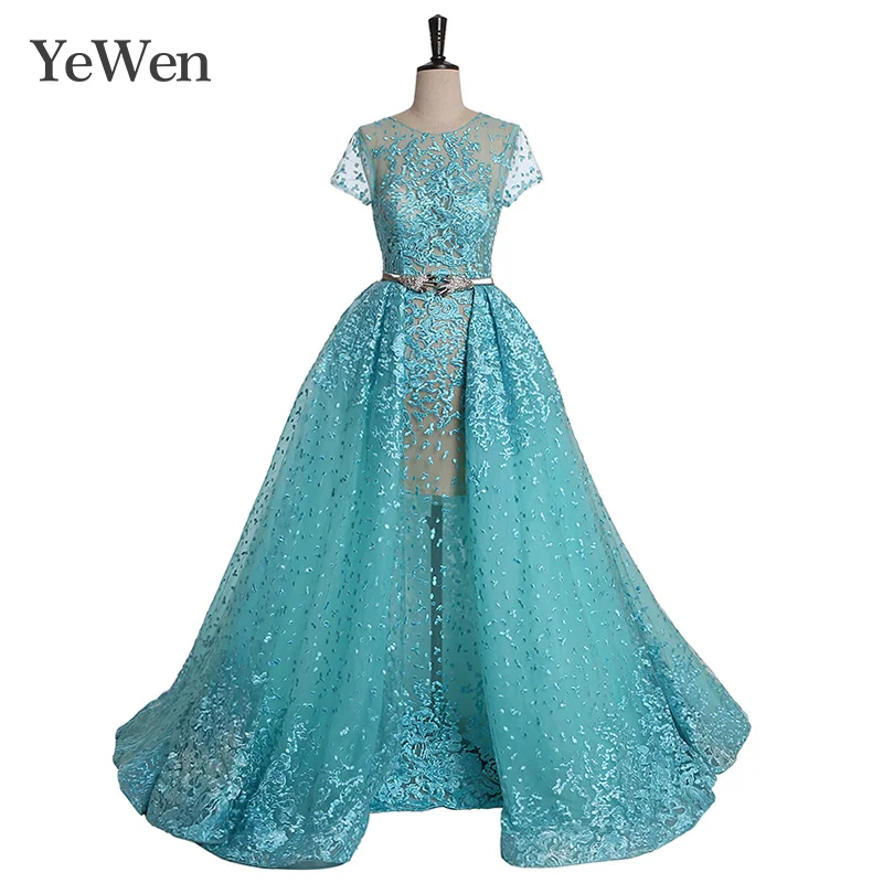 Blue Pink Burgundy Ivory Green Black Evening Dresses Long Backless Elegant Lace Formal Gown With Belt Robe De Soiree 2019 YW040 Blue Pink Burgundy Ivory Green Black Evening Dresses Long Backless Elegant Lace Formal Gown With Belt Robe De Soiree 2019 YW040