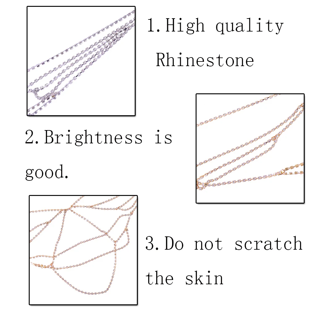 Сексуальная вода браслет цепь Блестящий Кристалл цепочка для тела со стразами бюстгальтер грудь обертывание кисточкой дизайн тела цепь