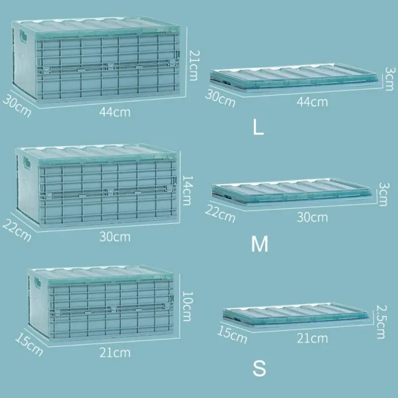 Складной органайзер для спальни, автомобильная коробка для хранения, водонепроницаемая пластиковая коробка для хранения одежды с крышкой, экономит место для книг для одежды