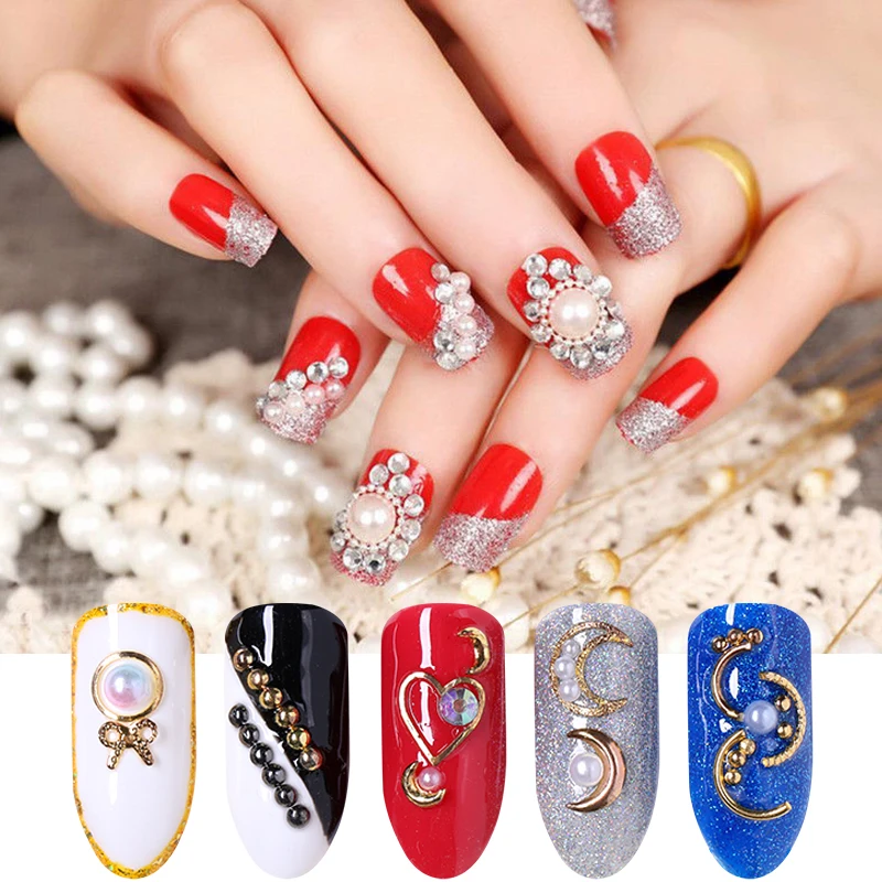 

Nail Rhinestone Black Gold Colorful 3D Crystal Stones Flat Back Rivet Studs Mixed Size Nail Art Decorations DIY Design