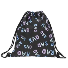 Unisex Shopping Bags Non-Woven Bags Drawstring Women Bag 3D Digital Print Bouquet Pocket Backpack Casual Travel Bagpack#