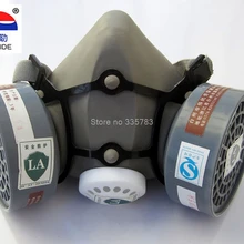 Двойной может противогаз респиратор распыление силикагель маска угольный Серый фильтр Маска Мешок