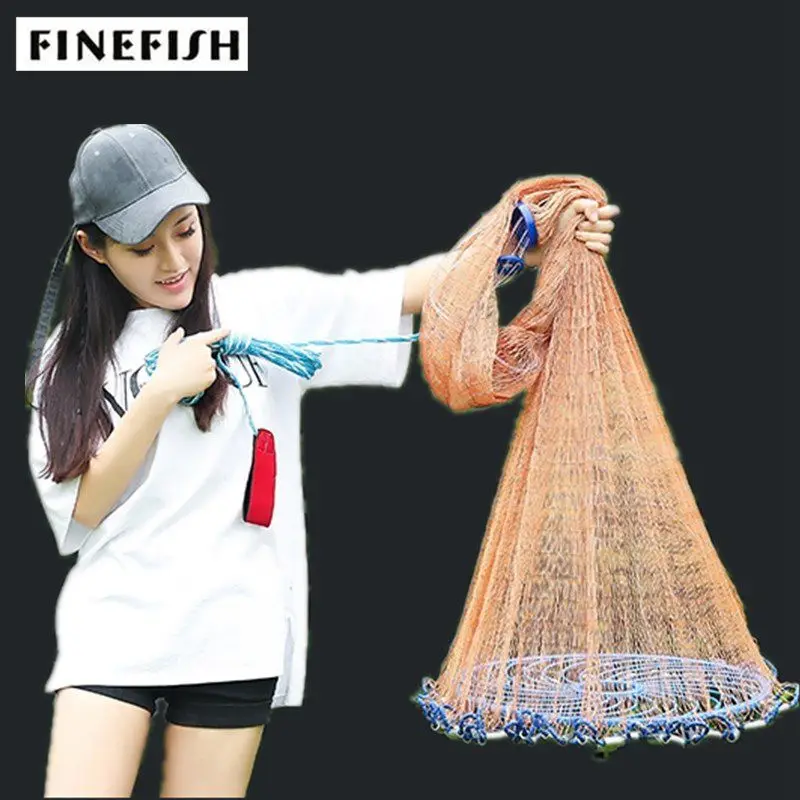 

Finefish 2.4-7.2m USA Cast Net Strong Multifilament Line Easy Catch Fishing Nets Small Mesh Hunting Sports Hand Throw Network