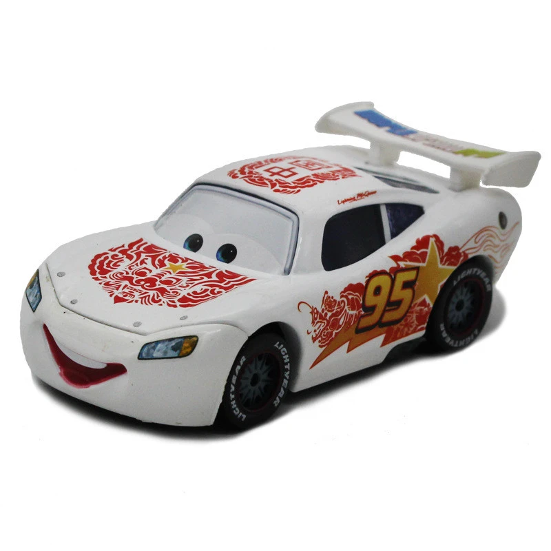 Disney Pixar Cars White Lightning McQueen Diecast Metal Toy Model Car 1:55 Loose
