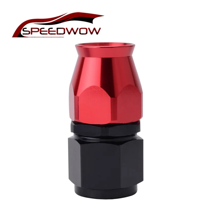 

SPEEDWOW Straight AN10 PTFE Hose End Swivel Aluminum Oil Fuel Reusable Hose End Fittings Adapter Red and Black
