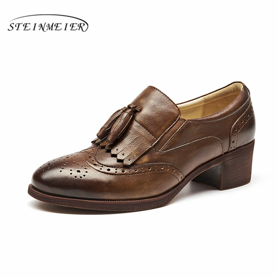 womens black oxford heels