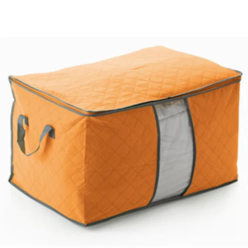 Складная сумка для хранения одежды декоративное полотенце шкаф Органайзер для свитера коробка, мешочек для хранения Ящики для хранения Организатор 60*42*36 см - Цвет: Оранжевый