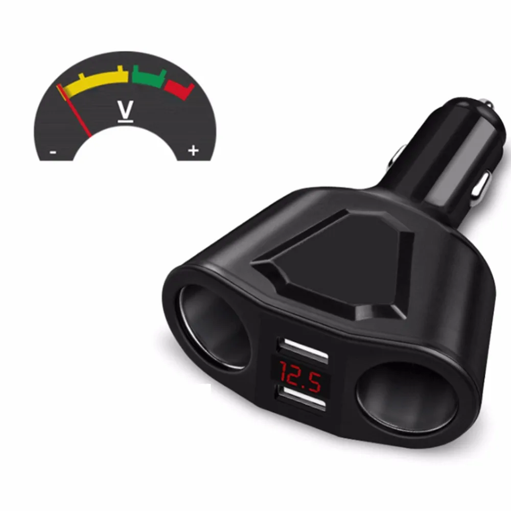

UniversalDual USB Car Charger Adapter 3.1A Digital LED Voltage Current Display Auto Vehicle Metal Charger For Smart Phone Tablet