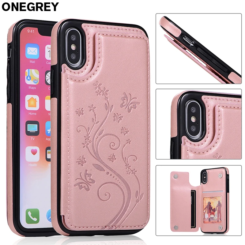 

Flower Luxury Wallet Cover For iPhone 11 Pro Max Soft Silicone Case For iPhone 6 6s 8 7 Plus 5 5s se X XR XS MAX Leather Coque