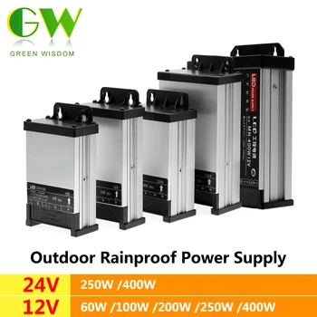 

LED Outdoor Rainproof Power Supply DC12V 60W 100W 200W DC24V 250W 400W LED Driver Waterproof Adapter Lighting Transformers