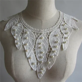 

white pearl Embroidered Lace Collar Neckline Venise Applique Embroidery Sewing on Patches Sewing Fabric Accessories YL101