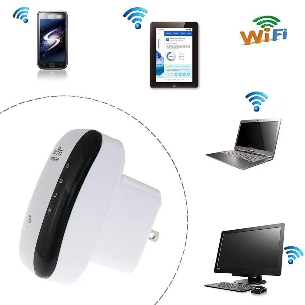 

WiFi Extender Long Range Aigital Wireless Repeater Internet Signal Booster Adapter Easy Setup N300 2.4G WLAN Network Amplifier