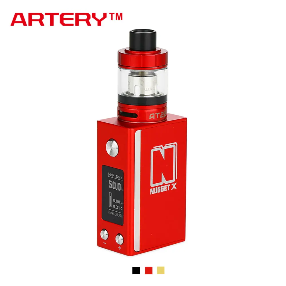 

New Original 2000mAh Artery Nugget X Starter Kit with 2ml AT22 Sub-ohm Tank & 0.96-inch OLED Screen E-cig Vape Kit E-cigarette
