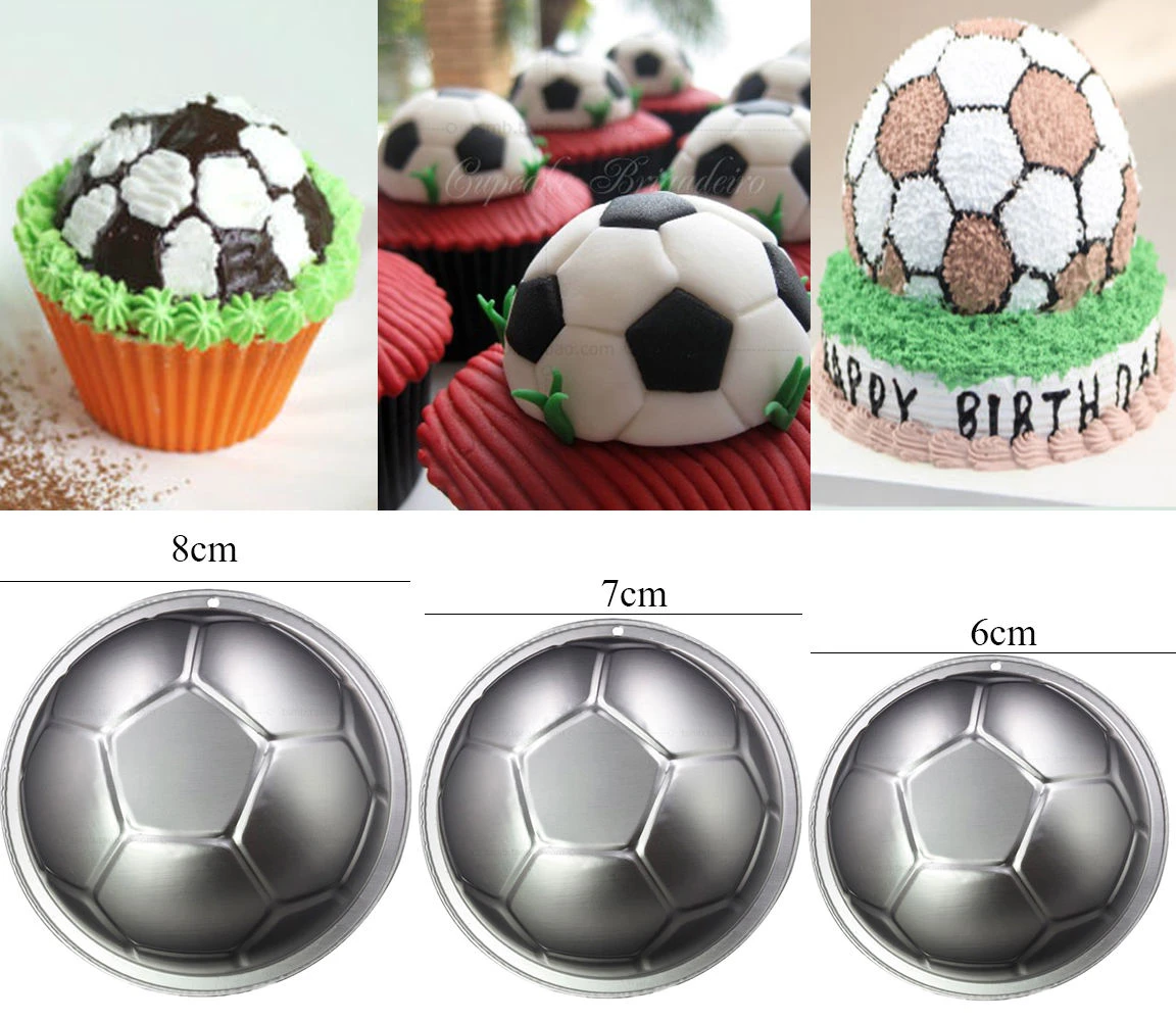 2 Pcs Demi Boule Moule 3d De Football Ballon De Football En Aluminium Moule A Cake Pan Decoration Aliexpress