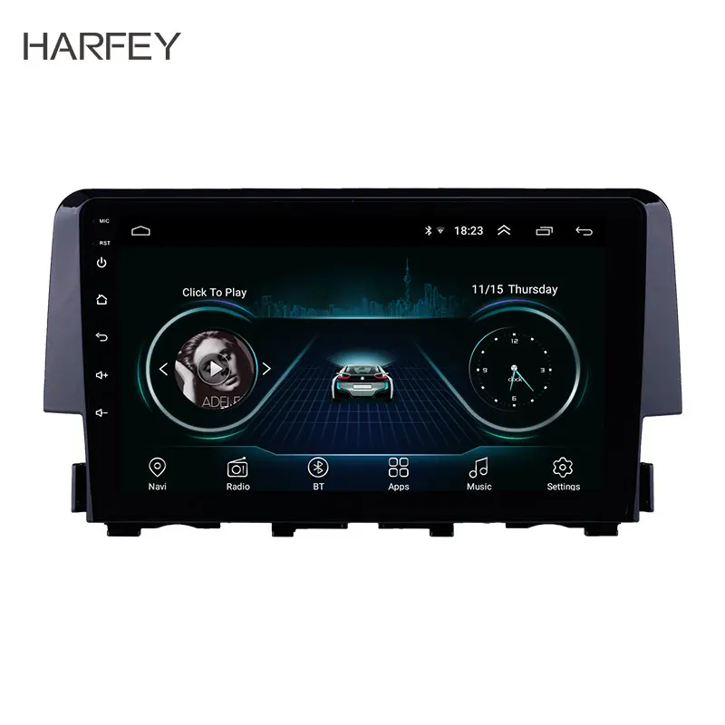 Автомобильное радио Harfey для Honda Civic 2016 9 &quotAndroid 8 1 HD сенсорный экран GPS Navi поддержка