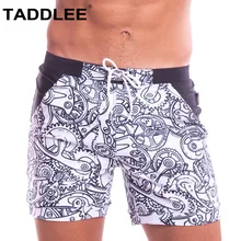 Taddlee Брендовые мужские плавки для купания Боксеры Трусы бикини сексуальные купальники для плавания быстросохнущие бордшорты шорты для серфинга карман