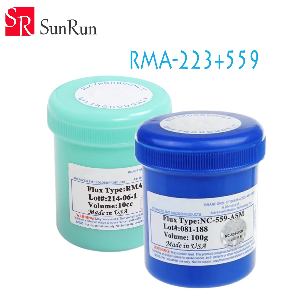 

2 in 1 RMA-223+559 Leaded bga solder paste No-Clean BGA Reballing Solder Ball Repair Solder Soldering Flux Paste 100g