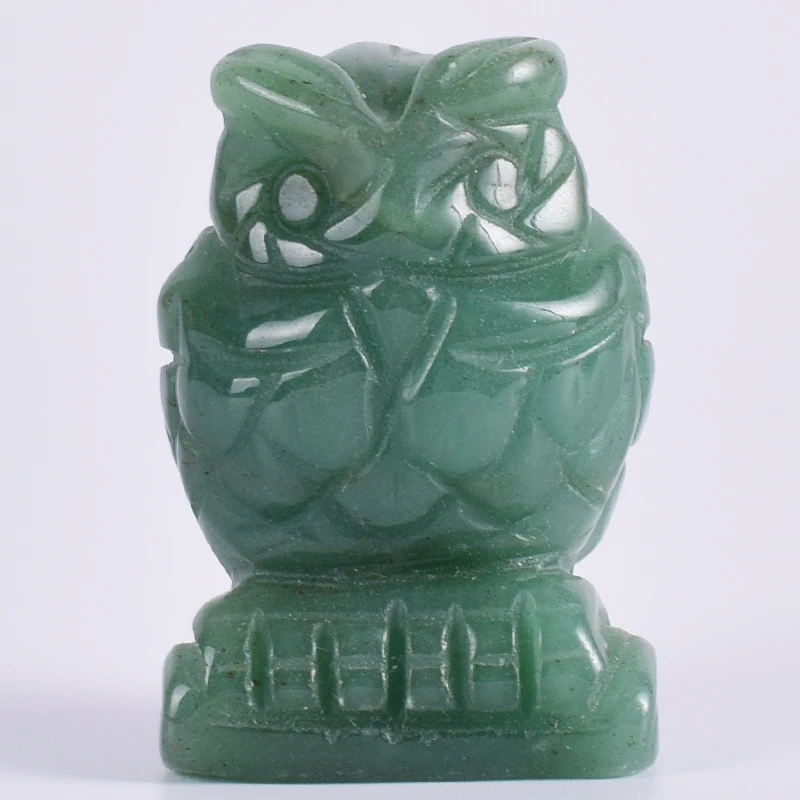 2InchJadeOwlFigurineMiniatureHandmadeNaturalAventurineMini