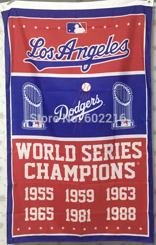 Baseball Los Angeles Dodgers World Series Champions Fan Flag 3X5FT