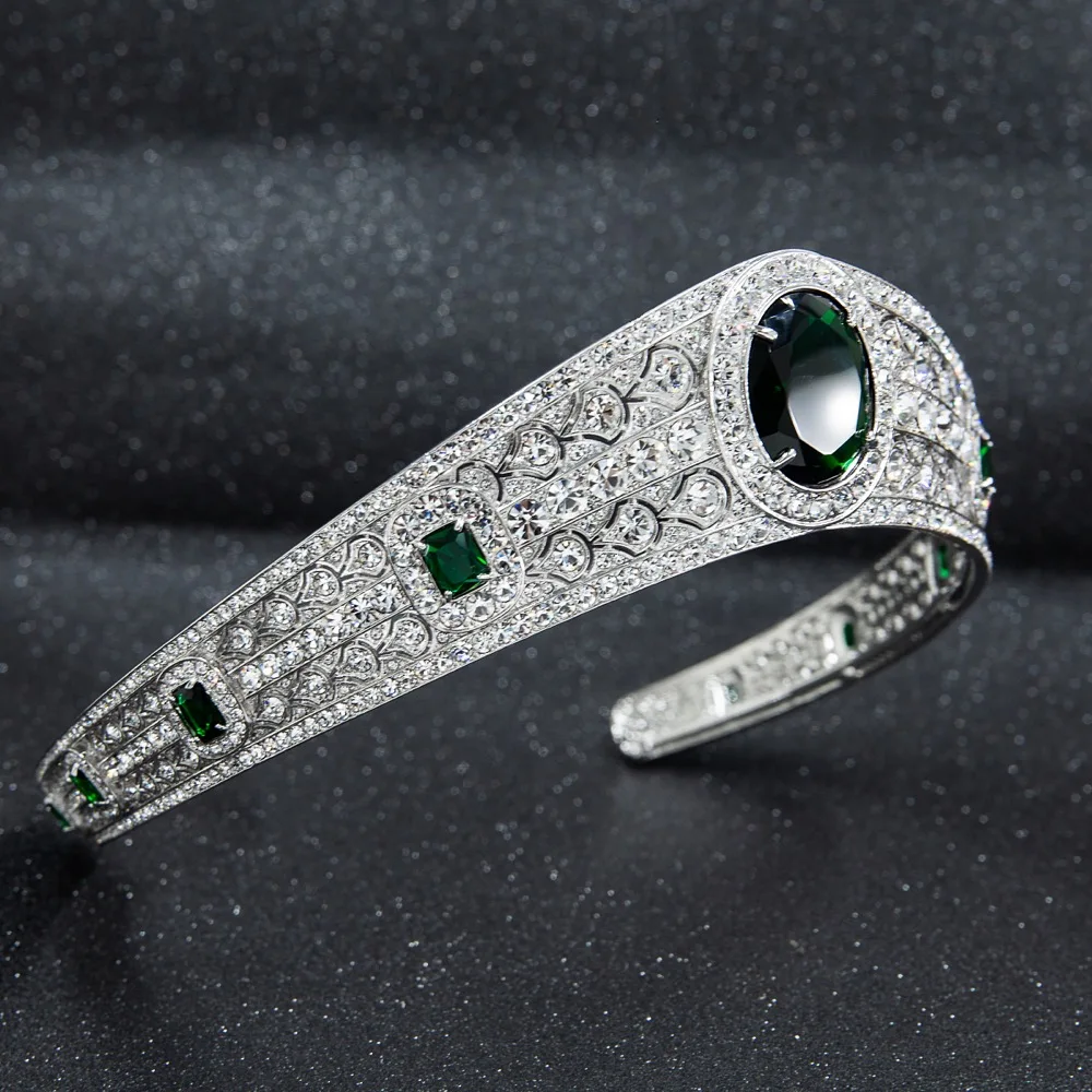 Comprar Nuevo Diamante de imitación austriaco Real CZ princesa Eugenie boda Tiara nupcial corona para Mujer Accesorios joyería HG086A