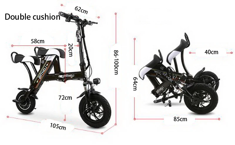 Discount Venividivici Super light Mini-electric bike with Basket folding female small electric car lithium battery adult scooter 18