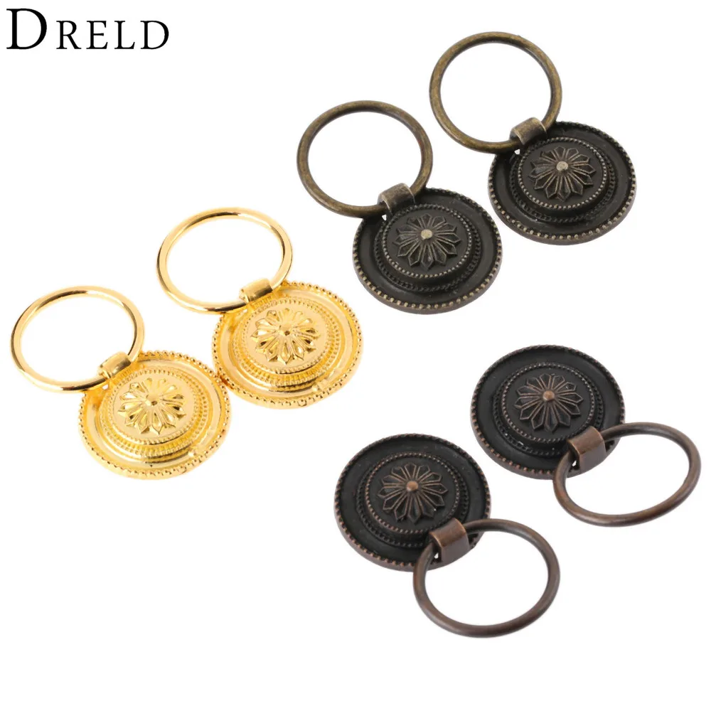 

2Pcs Furniture Handle Cabinet Knobs and Handles Round Flower Kitchen Knobs Drawer Cupboard Pull Handles Furniture Fittings 30mm