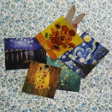 Микс 5 Ван Гог Картина маслом мини ткань шитье ремесло Лоскутная Ткань для скрапбукинга для кошелька холст ручная окрашенная печатная ткань