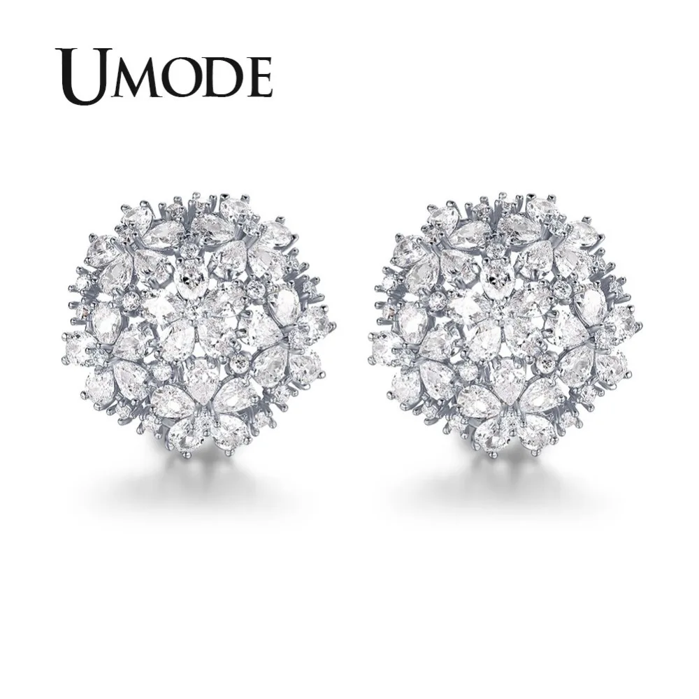 UMODE 4.5mmX3mm Pear Cut Cluster Cubic Zirconia French Clip Stud Earrings Jewelry for Women Fashion Wedding Brincos Gift UE0188B