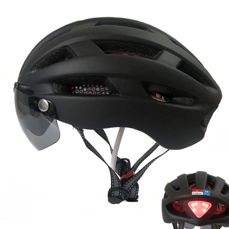 Шлем для езды на горном велосипеде, серые солнцезащитные очки с линзой, светодиодный светильник casco bicicleta MTB, шлем для горного велосипеда, велосипедные очки