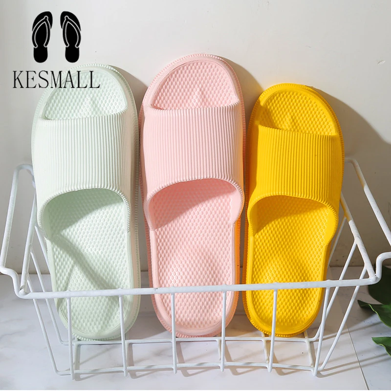 

KESMALL Lovers Bathroom Slippers Women Summer Home Slipper Indoor Slides Home Slipper Anti-Slip Shower Slippers Zapatos Hombre